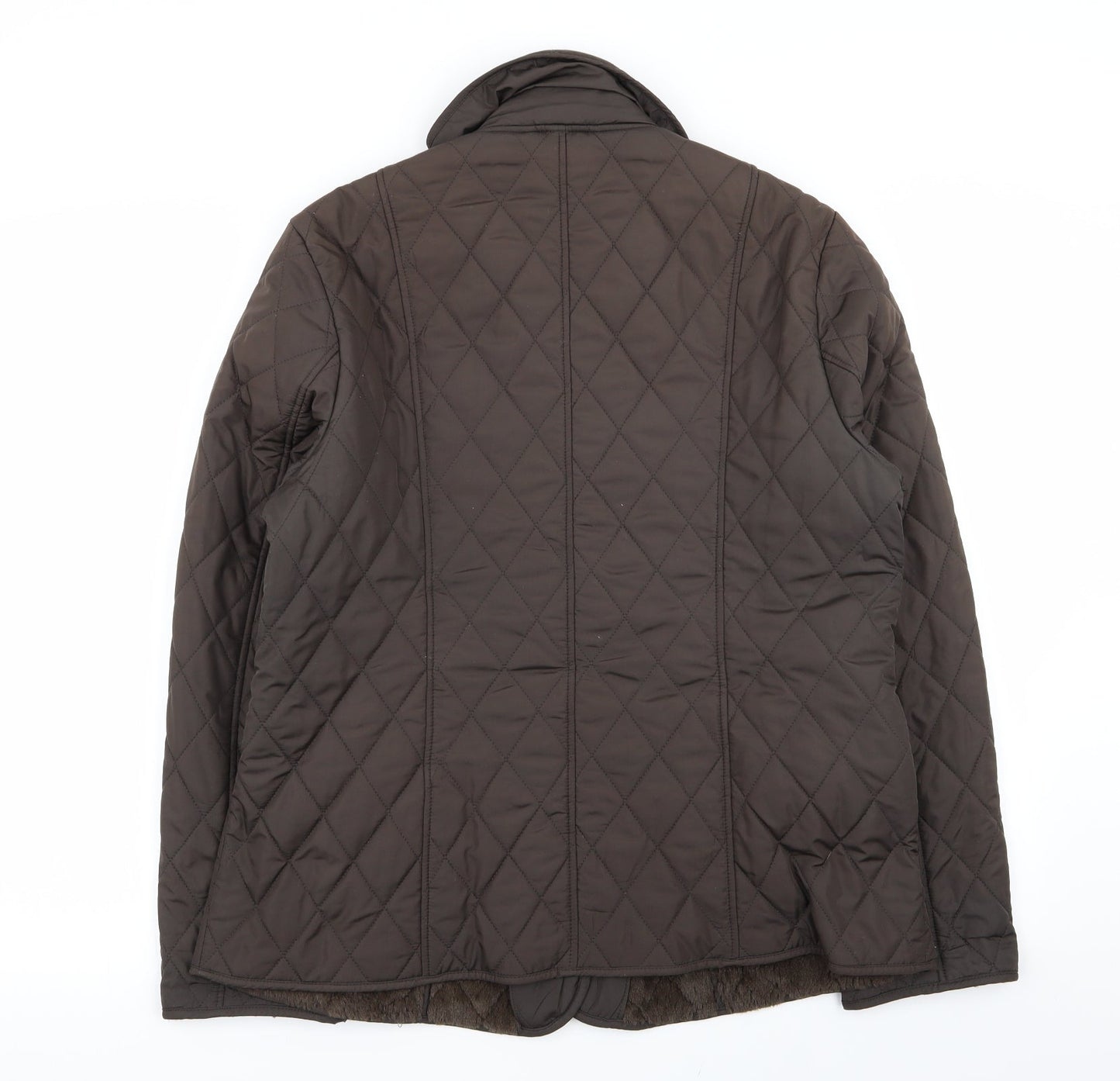 lebek Womens Brown Argyle/Diamond  Jacket Coat Size 12