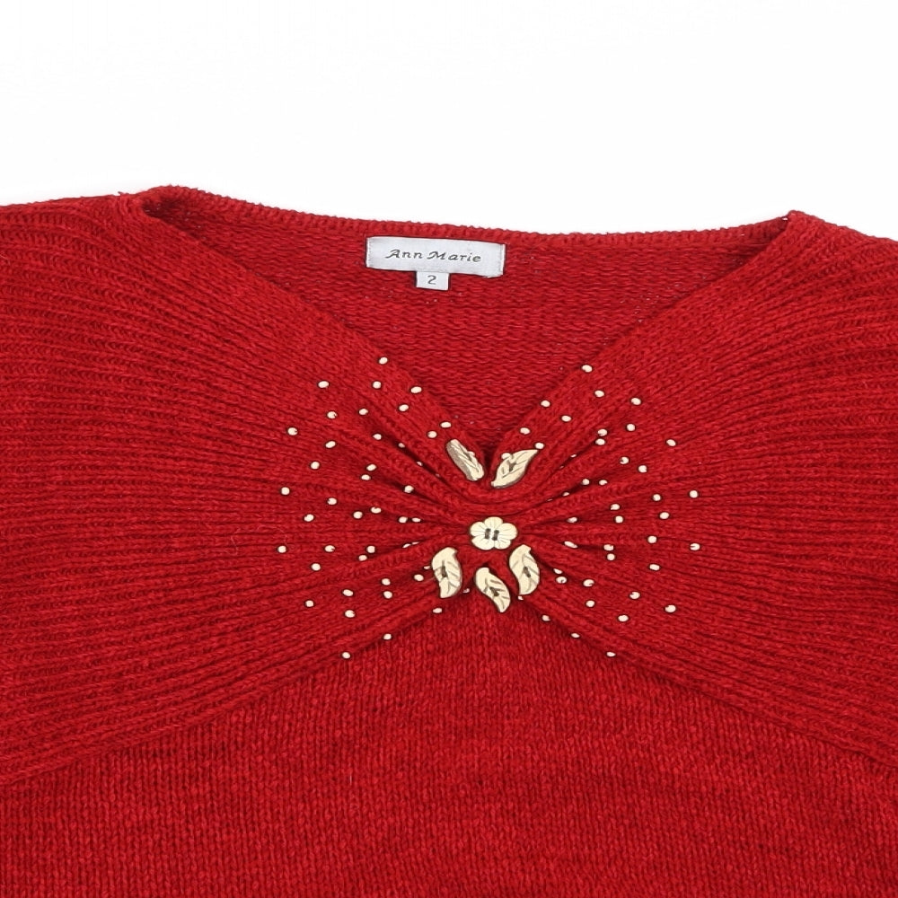ann marie Womens Red   Pullover Jumper Size M