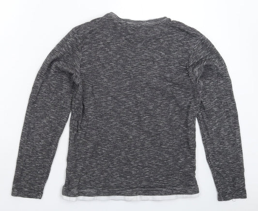 NEXT Mens Grey Striped  Pullover Sweatshirt Size S