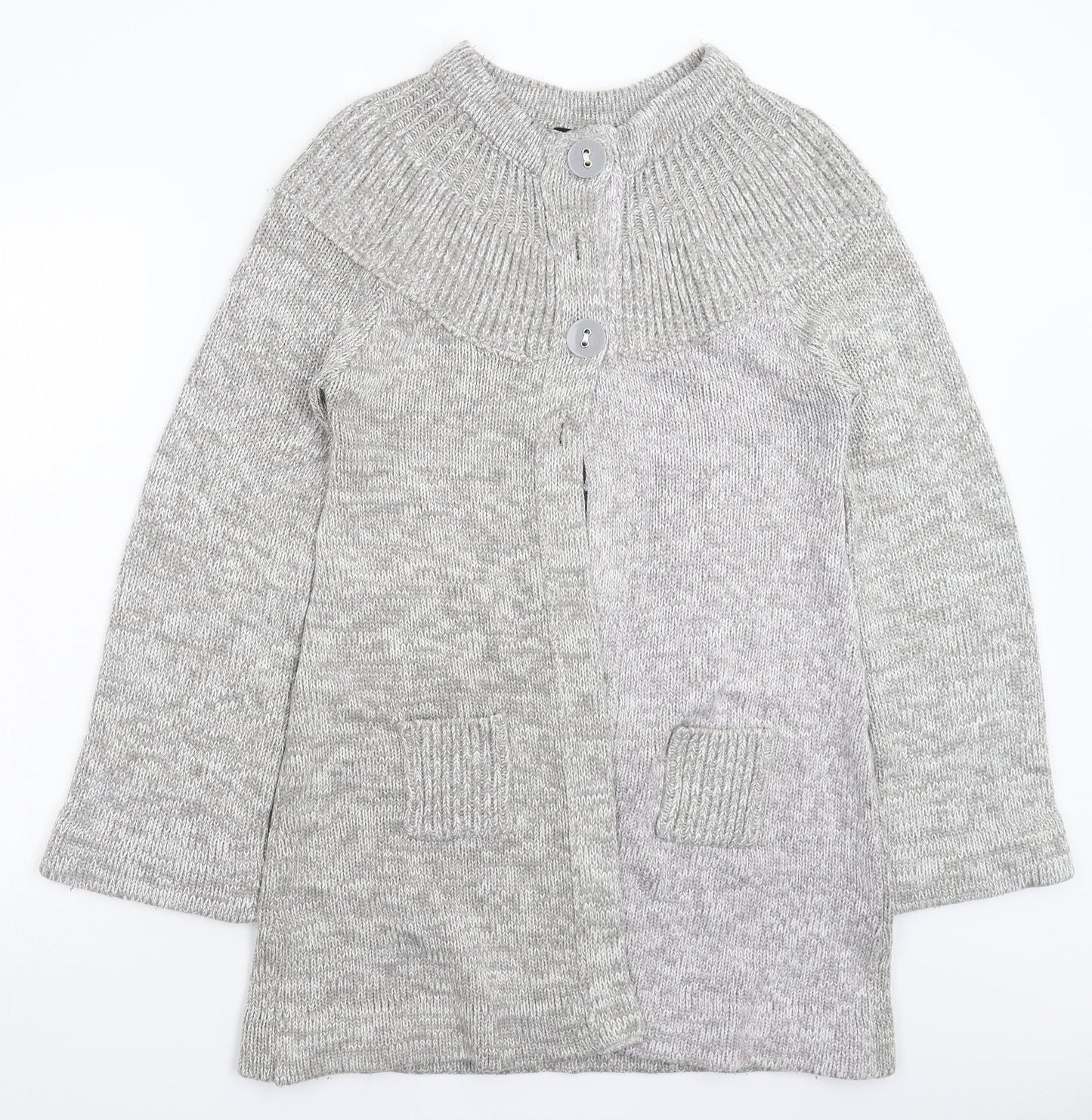 QED Womens Grey  Knit Jacket Coatigan Size M