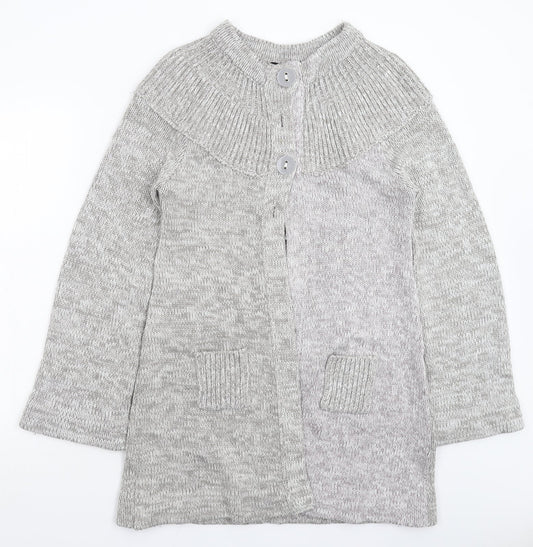 QED Womens Grey  Knit Jacket Coatigan Size M