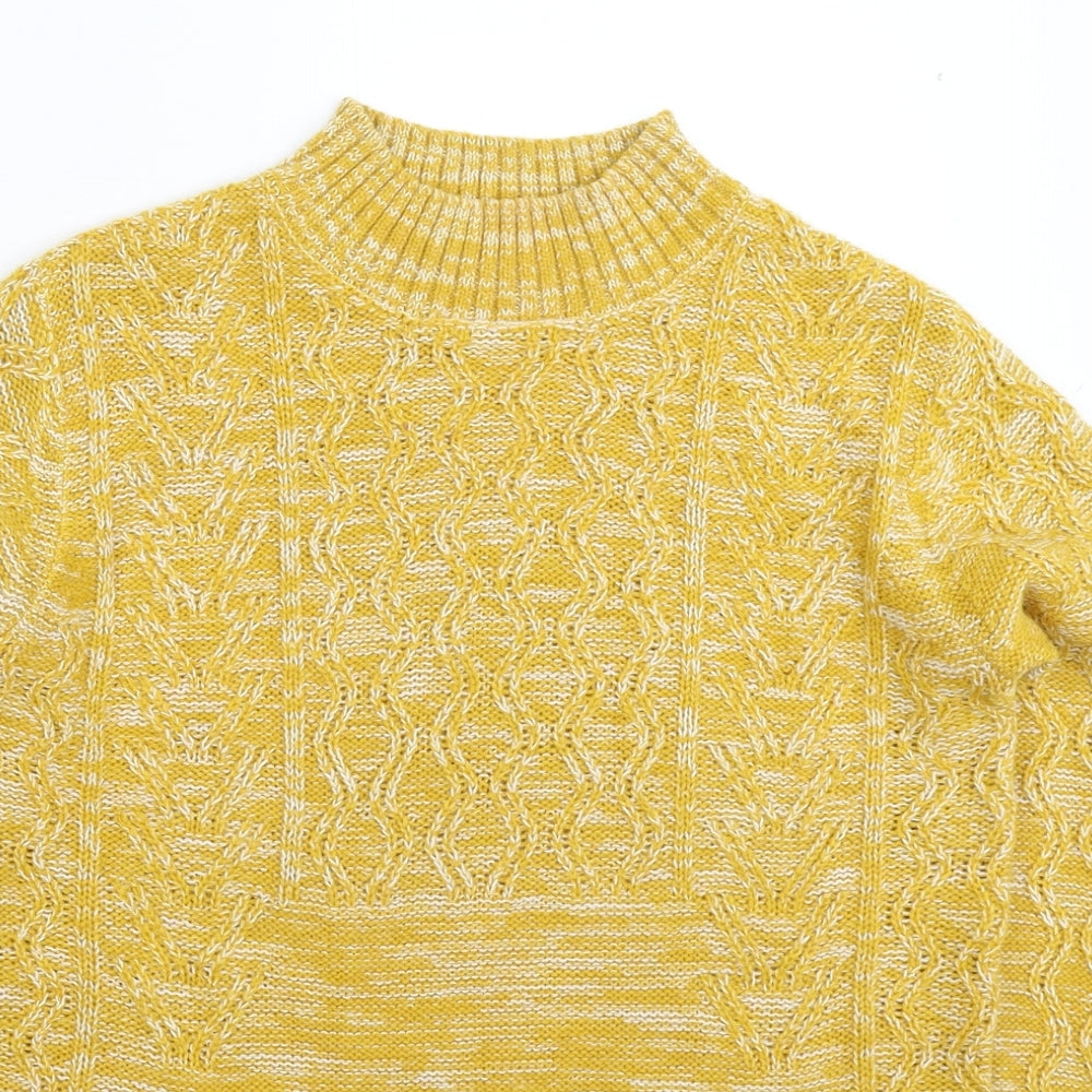Papaya Womens Yellow  Knit Pullover Jumper Size S
