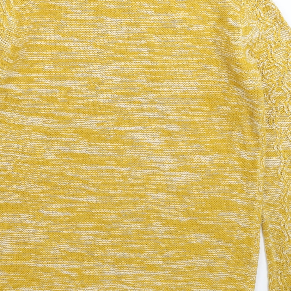 Papaya Womens Yellow  Knit Pullover Jumper Size S