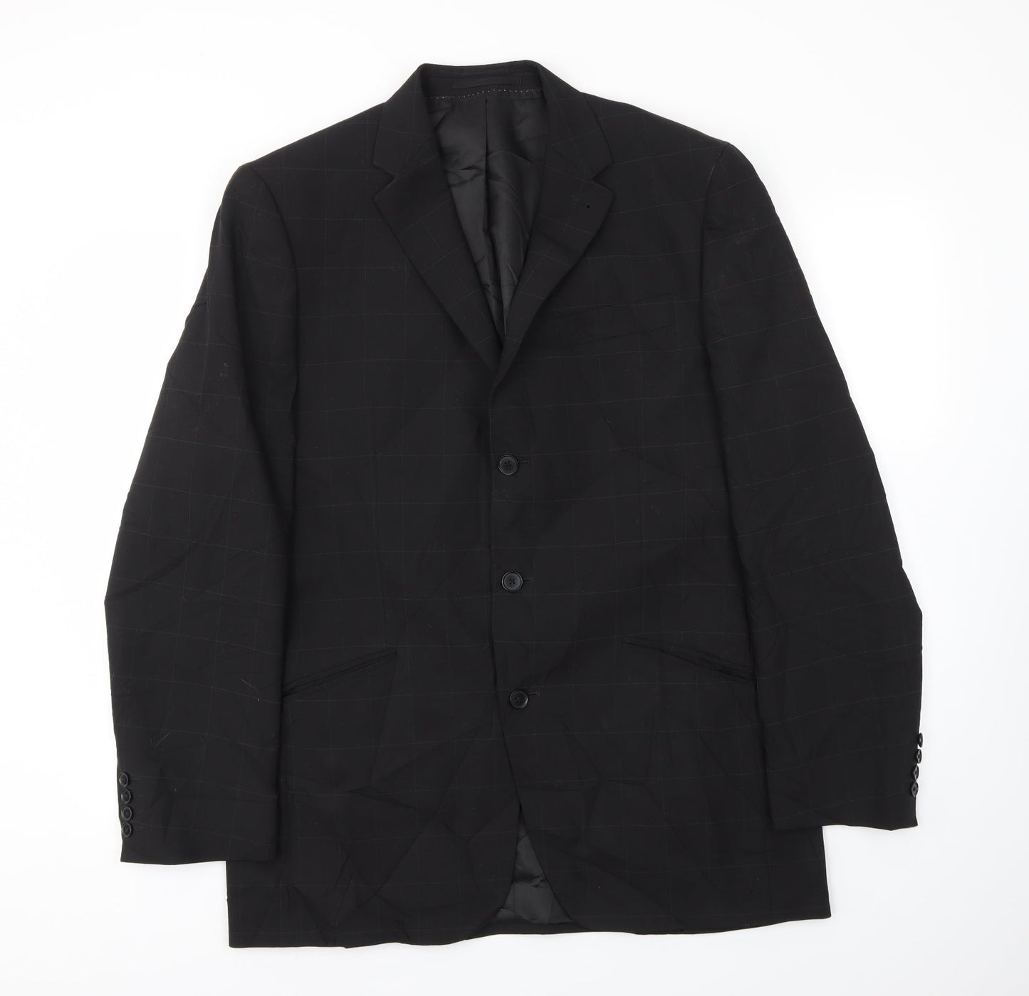 NEXT Mens Black Check  Jacket Blazer Size 42