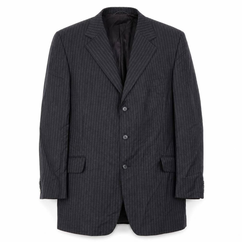 Preworn Mens Grey Striped  Jacket Blazer Size 42