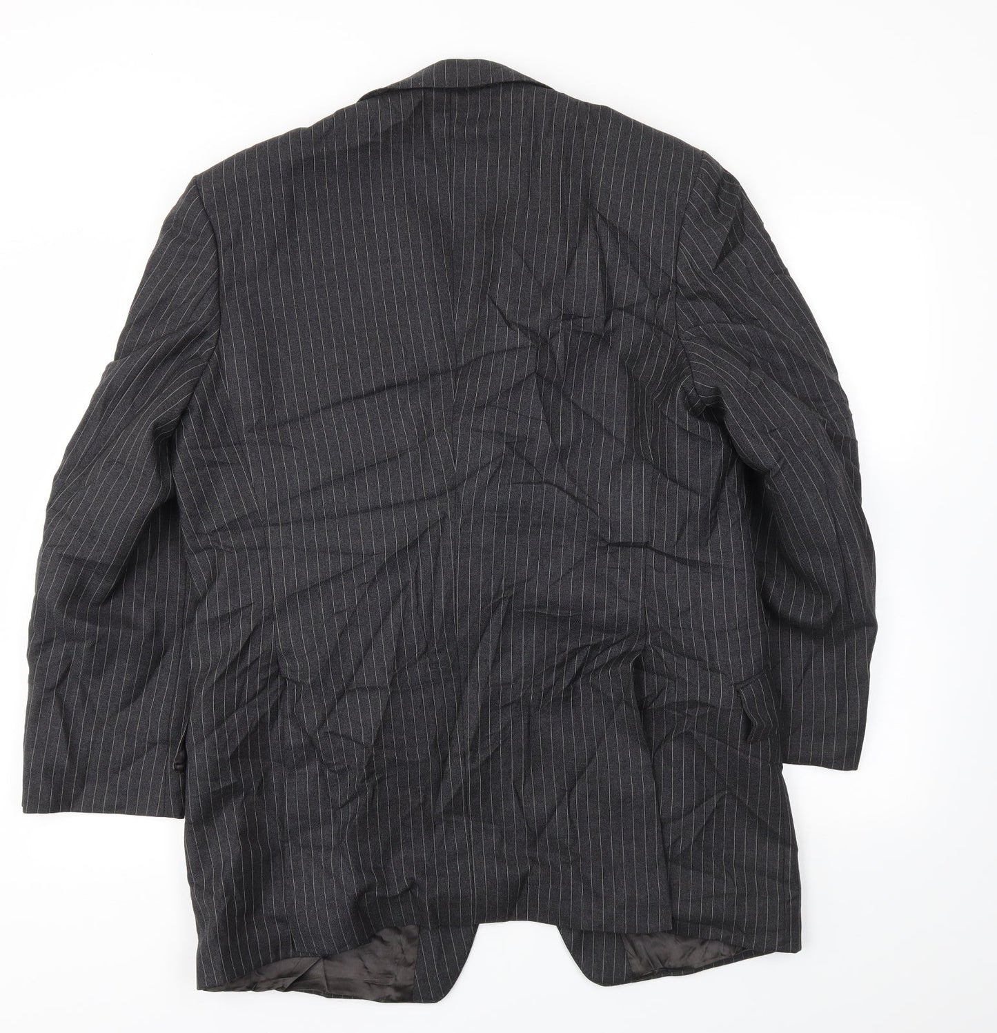 Preworn Mens Grey Striped  Jacket Blazer Size 42