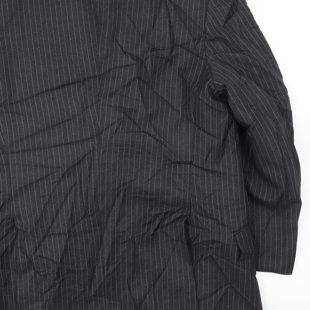 Preworn Mens Grey Striped  Jacket Blazer Size 42