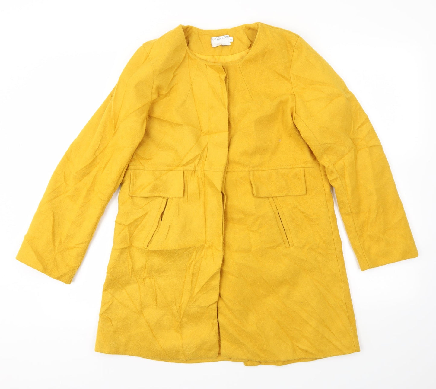 Witchery Womens Yellow Paisley  Jacket Coat Size S