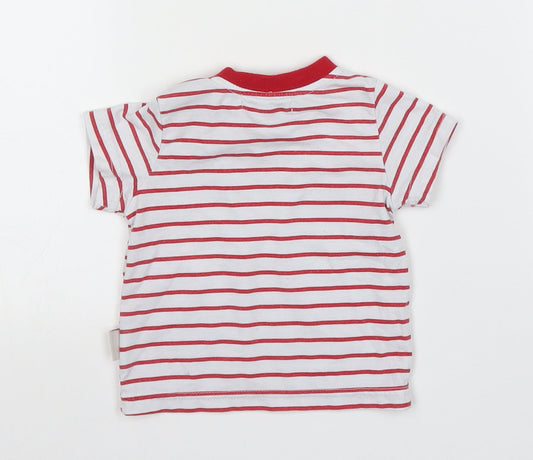 Lee Cooper Boys White Striped  Basic T-Shirt Size 3-6 Months