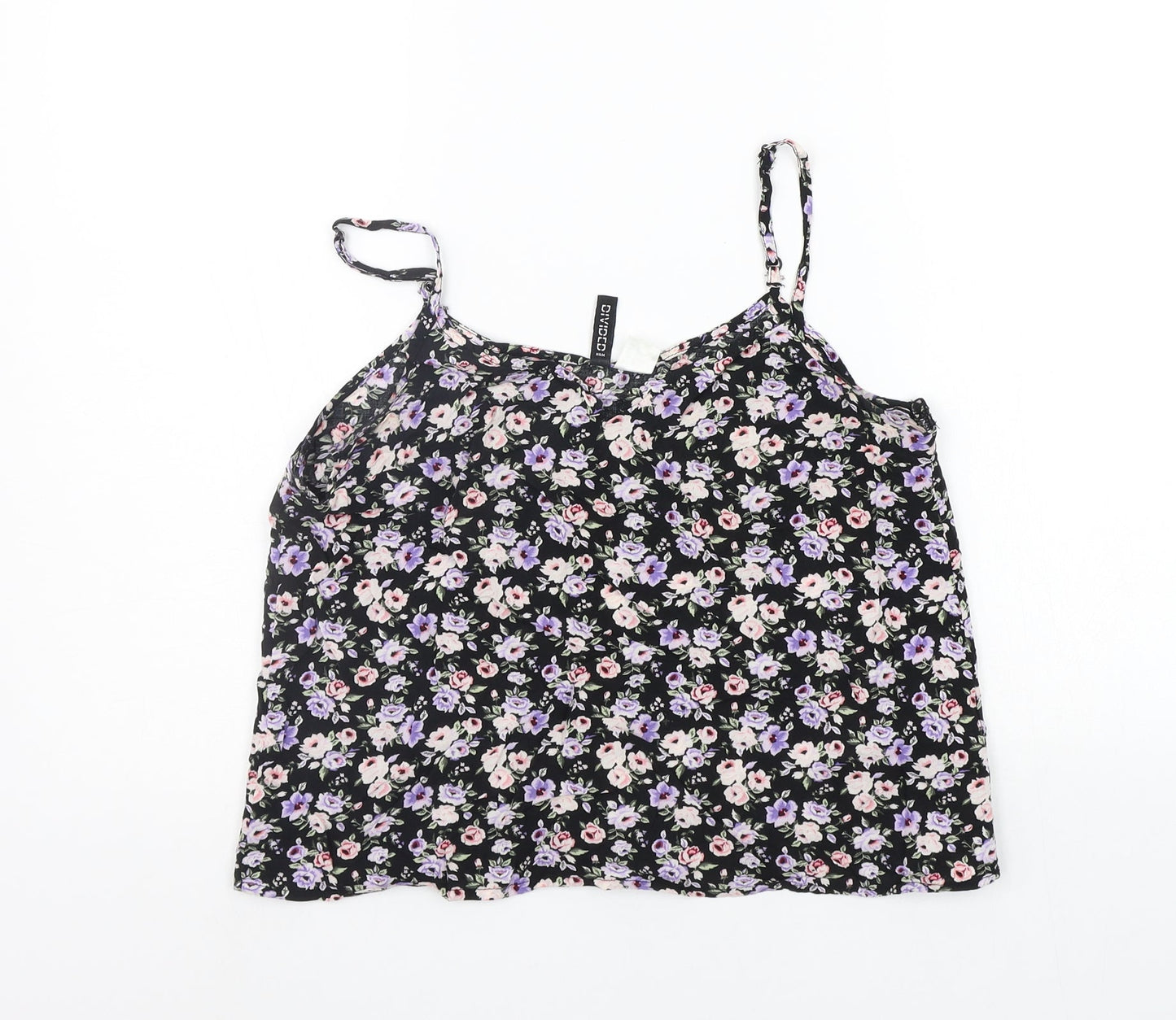 Divided by H&M Womens Black Floral  Basic Tank Size 6