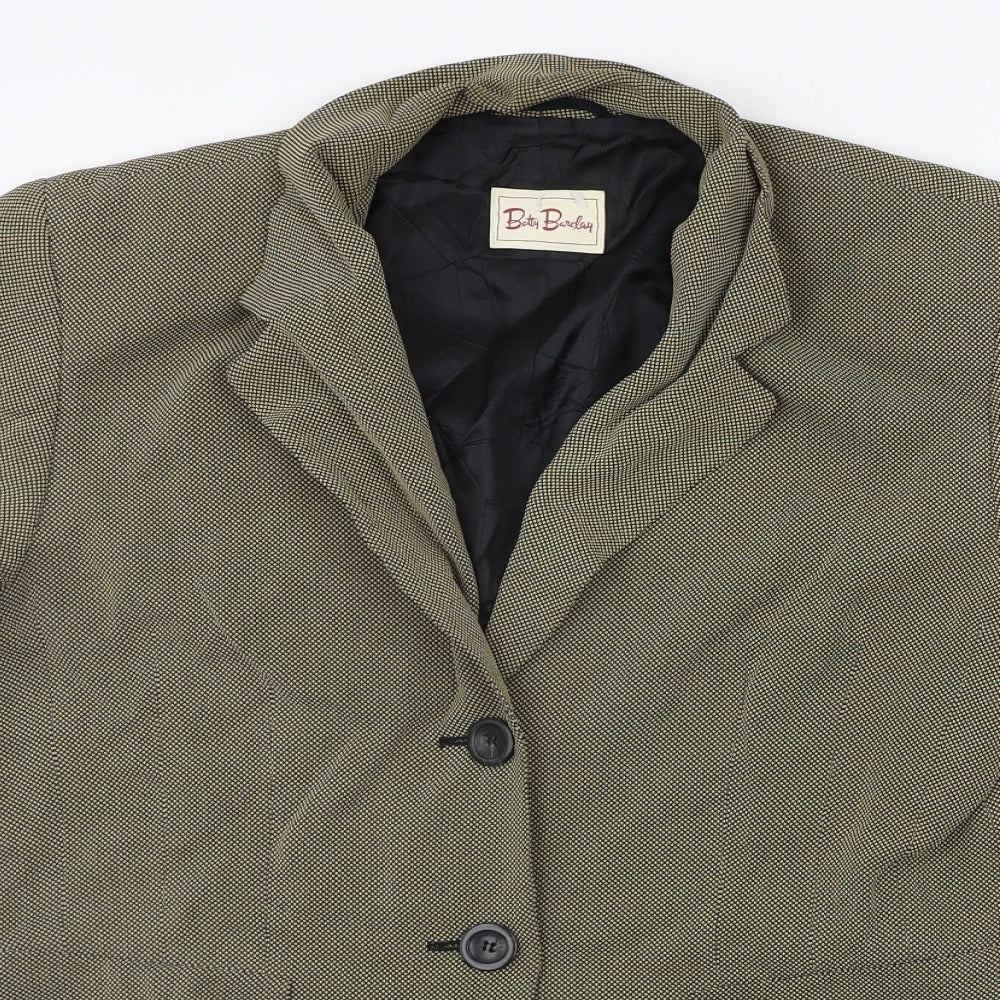 Betty Barclay Womens Yellow Geometric  Jacket Suit Jacket Size 10