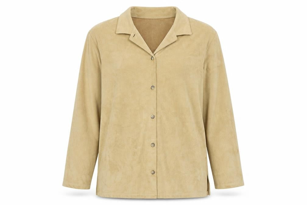Liz Claiborne Womens Beige   Basic Button-Up Size L