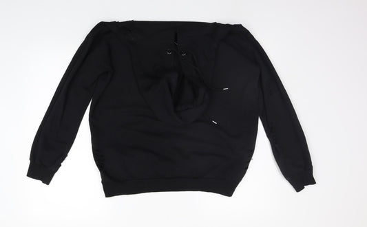 Select Womens Black   Henley Hoodie Size 10