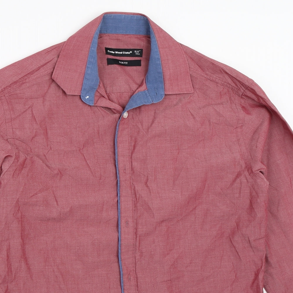 Cedar Wood State Mens Red    Button-Up Size 15.5