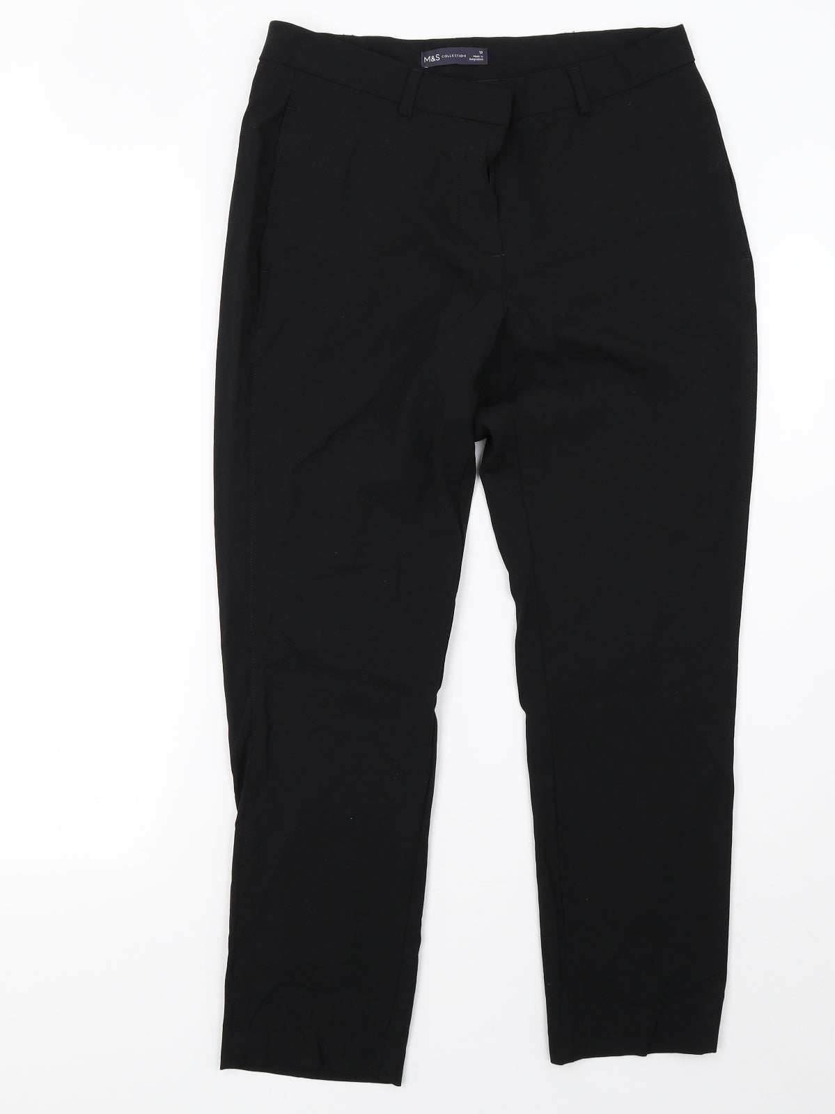 Marks and Spencer Womens Black   Trousers  Size 12 L28 in