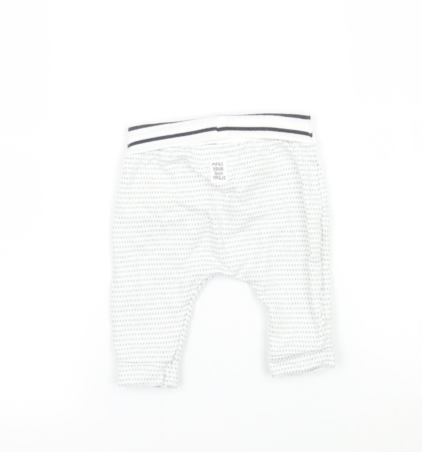 Mammas & Pappas Baby White Geometric  Sweatpants Trousers Size 3-6 Months