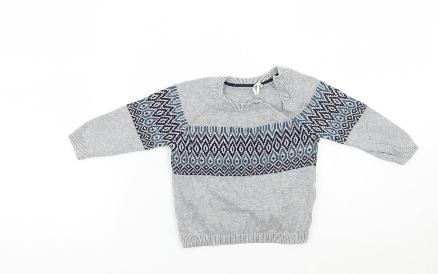 TU Baby Grey Geometric  Pullover Jumper Size 3-6 Months