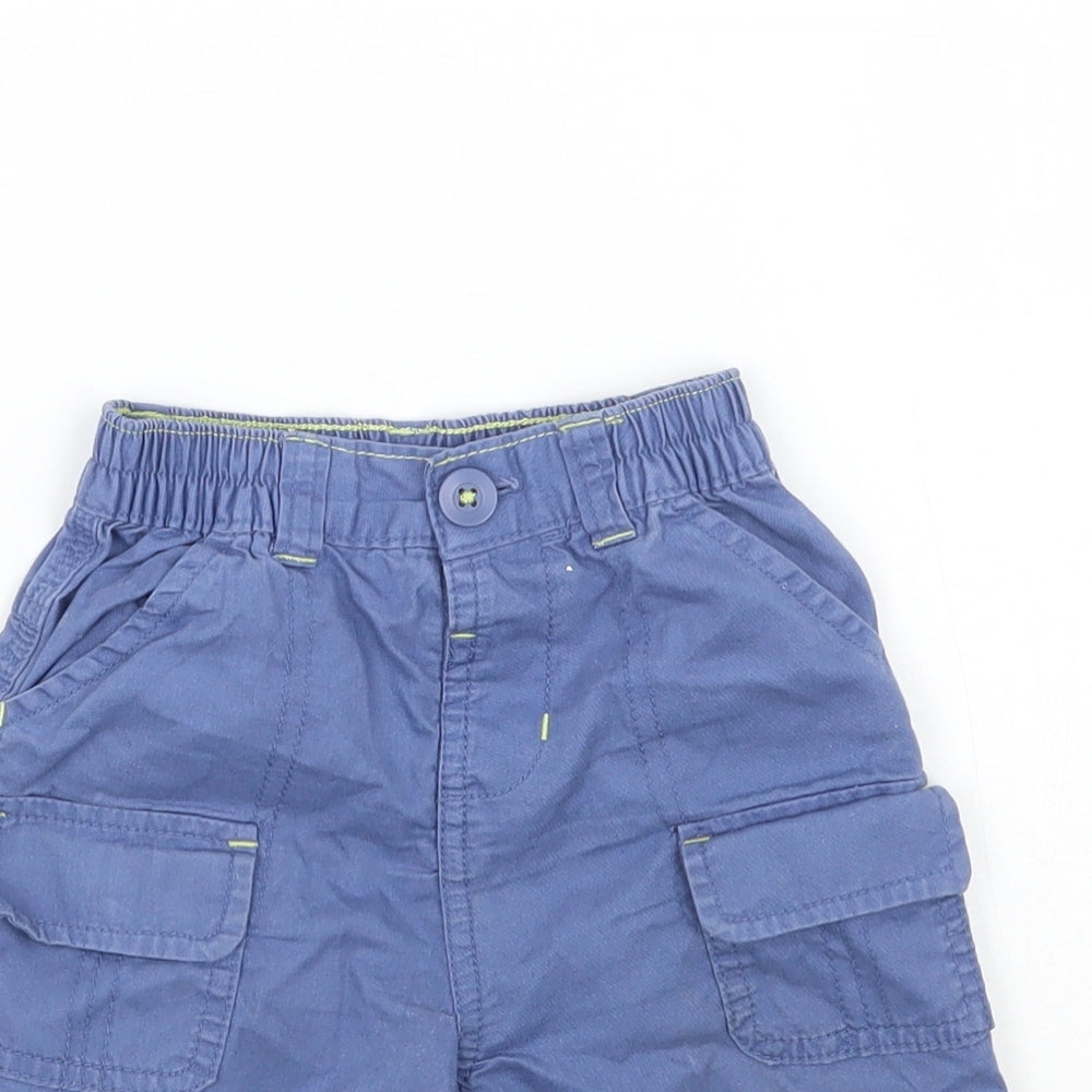 F&F Boys Blue   Cargo Trousers Size 9-12 Months