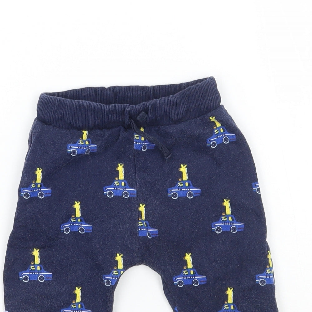Bluezoo Baby Blue Geometric  Sweatpants Trousers Size 6-9 Months