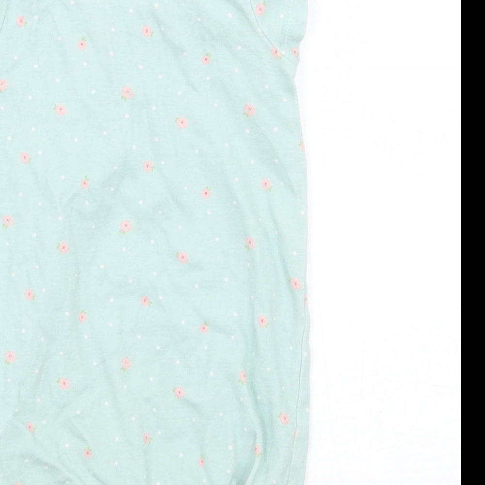 NEXT Girls Green Floral  Babygrow One-Piece Size 3-6 Months