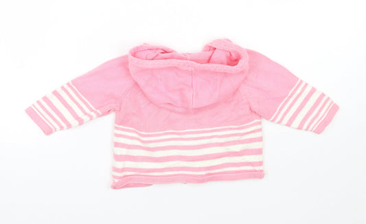 Girls Pink Striped  Jacket  Size 6-9 Months