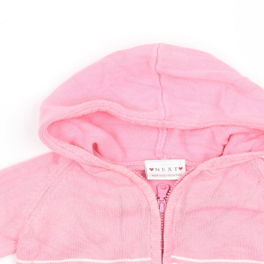 Girls Pink Striped  Jacket  Size 6-9 Months