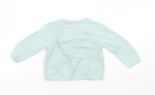 Marks and Spencer Girls Green   Cardigan Jumper Size 6-9 Months