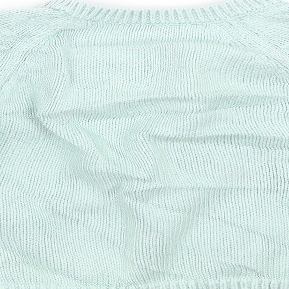 Marks and Spencer Girls Green   Cardigan Jumper Size 6-9 Months