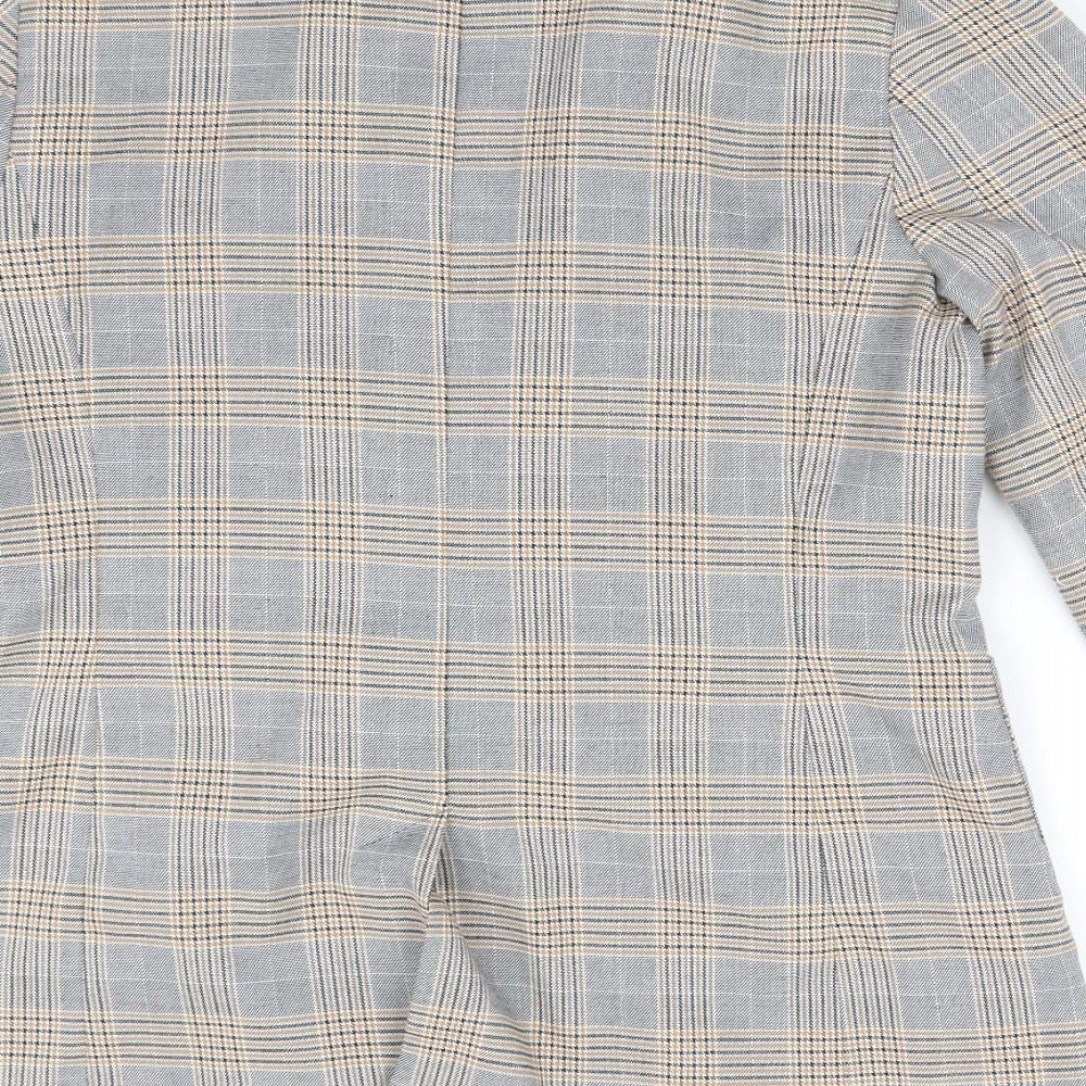 NEXT Womens Beige Plaid  Jacket Coat Size 14