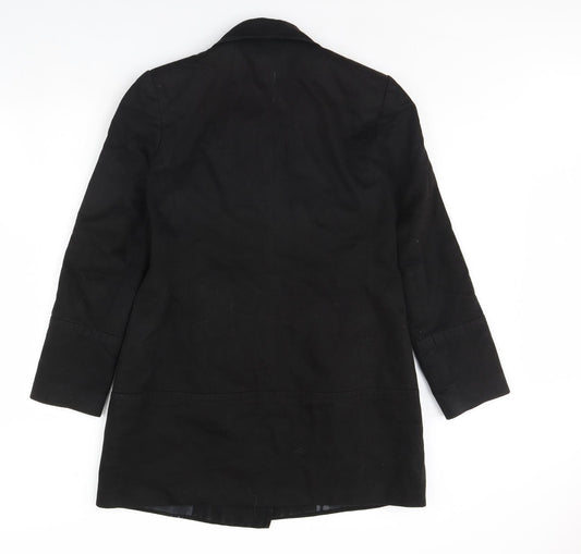 Liquid Womens Black   Overcoat Coat Size 12  - Shoulder Pads