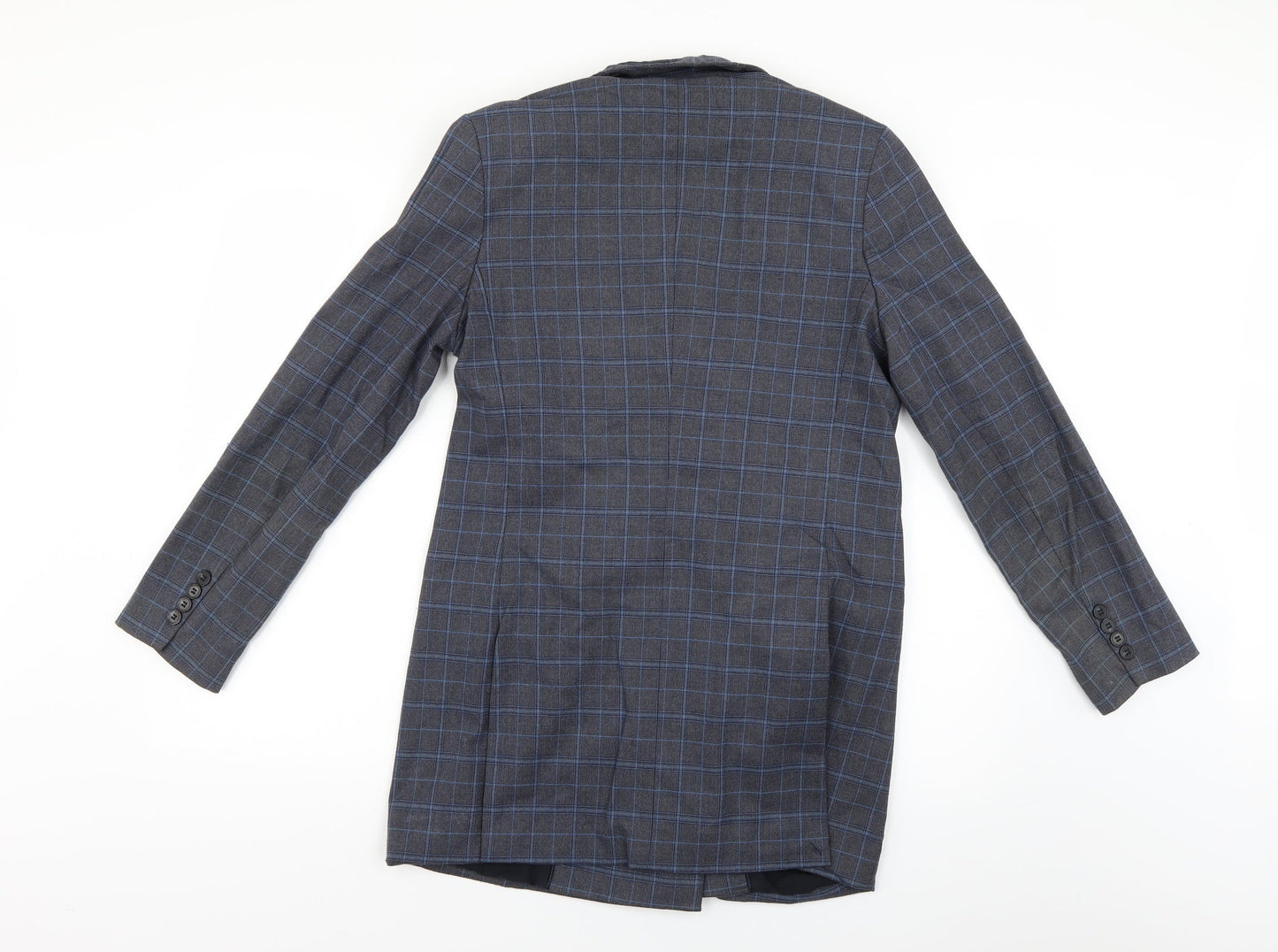 RESERVED Mens Blue Check  Jacket Suit Jacket Size 36
