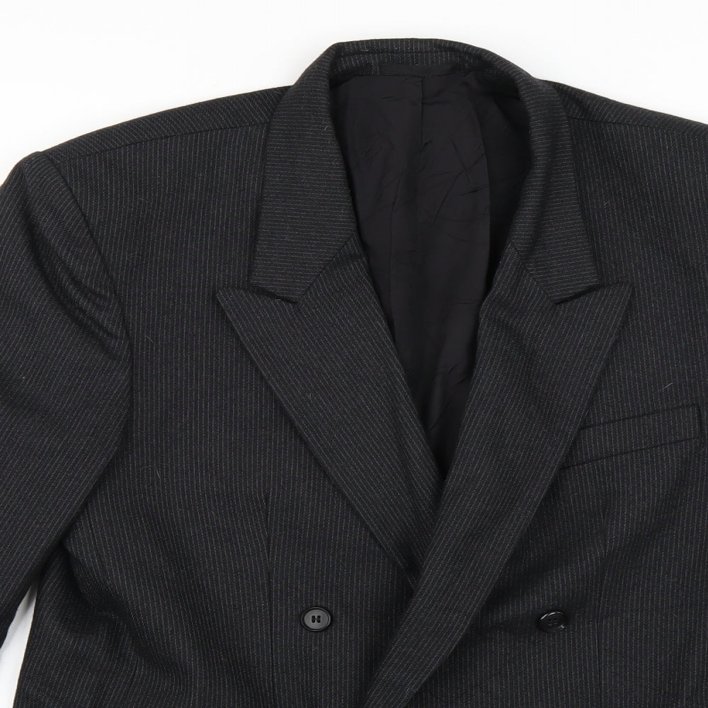 Preworn Mens Grey Striped  Jacket Suit Jacket Size 36