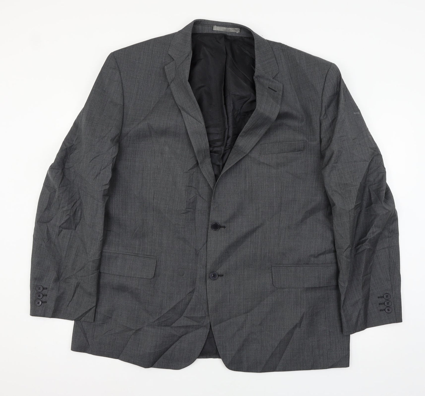Pierre Cardin Mens Black Striped  Jacket Suit Jacket Size XL