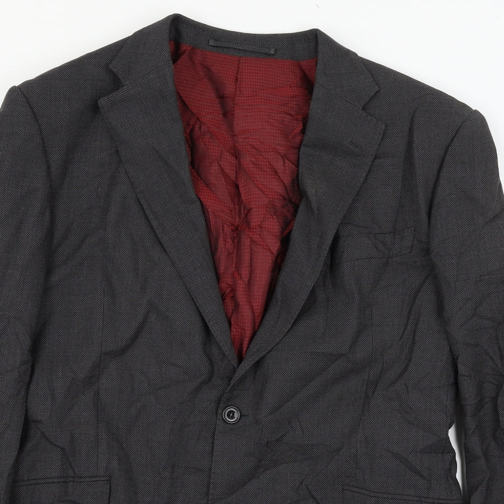 Marks and Spencer Mens Grey Polka Dot  Jacket Suit Jacket Size L