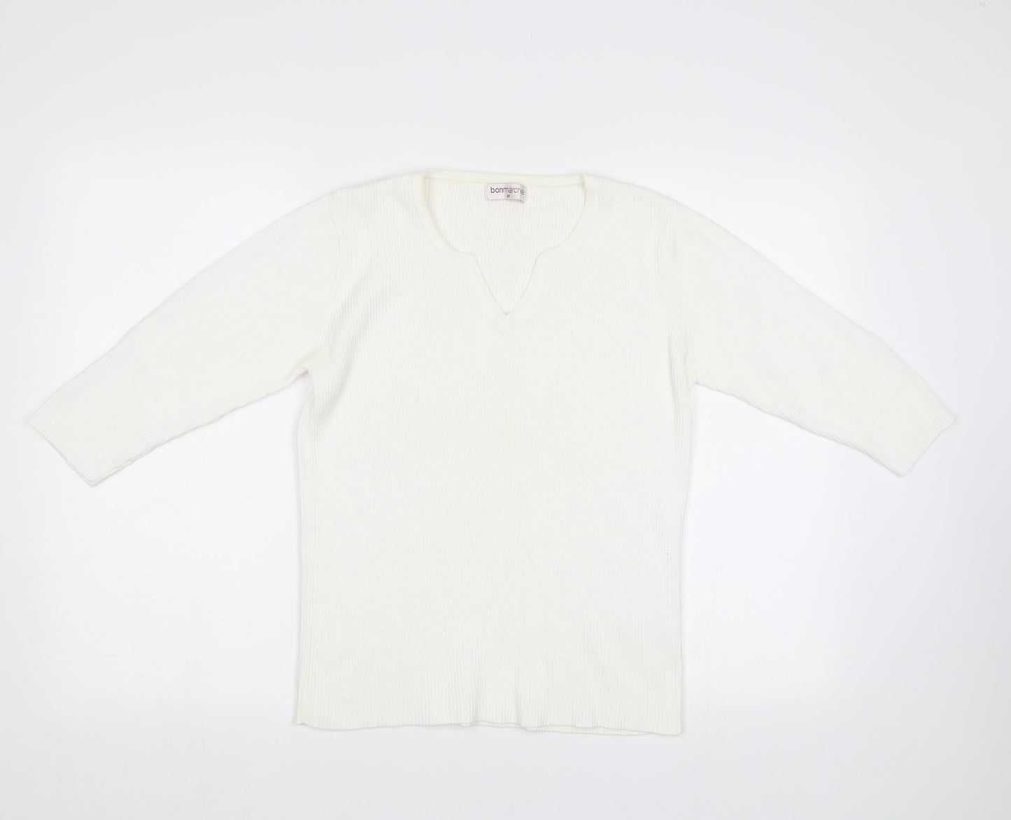 Bonmarché Womens White   Pullover Jumper Size M