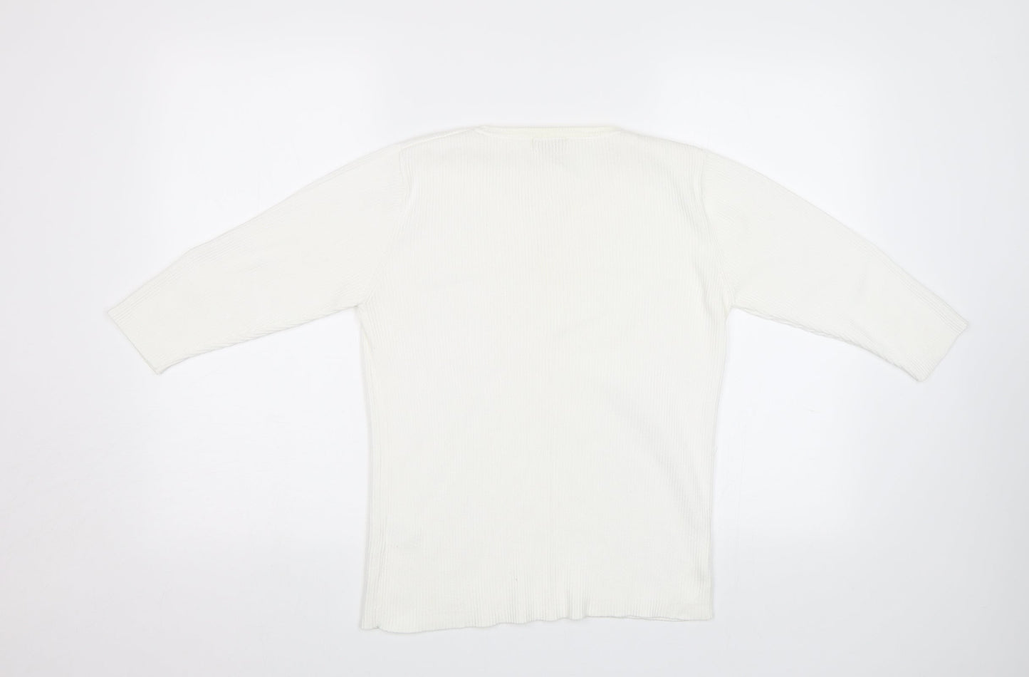 Bonmarché Womens White   Pullover Jumper Size M