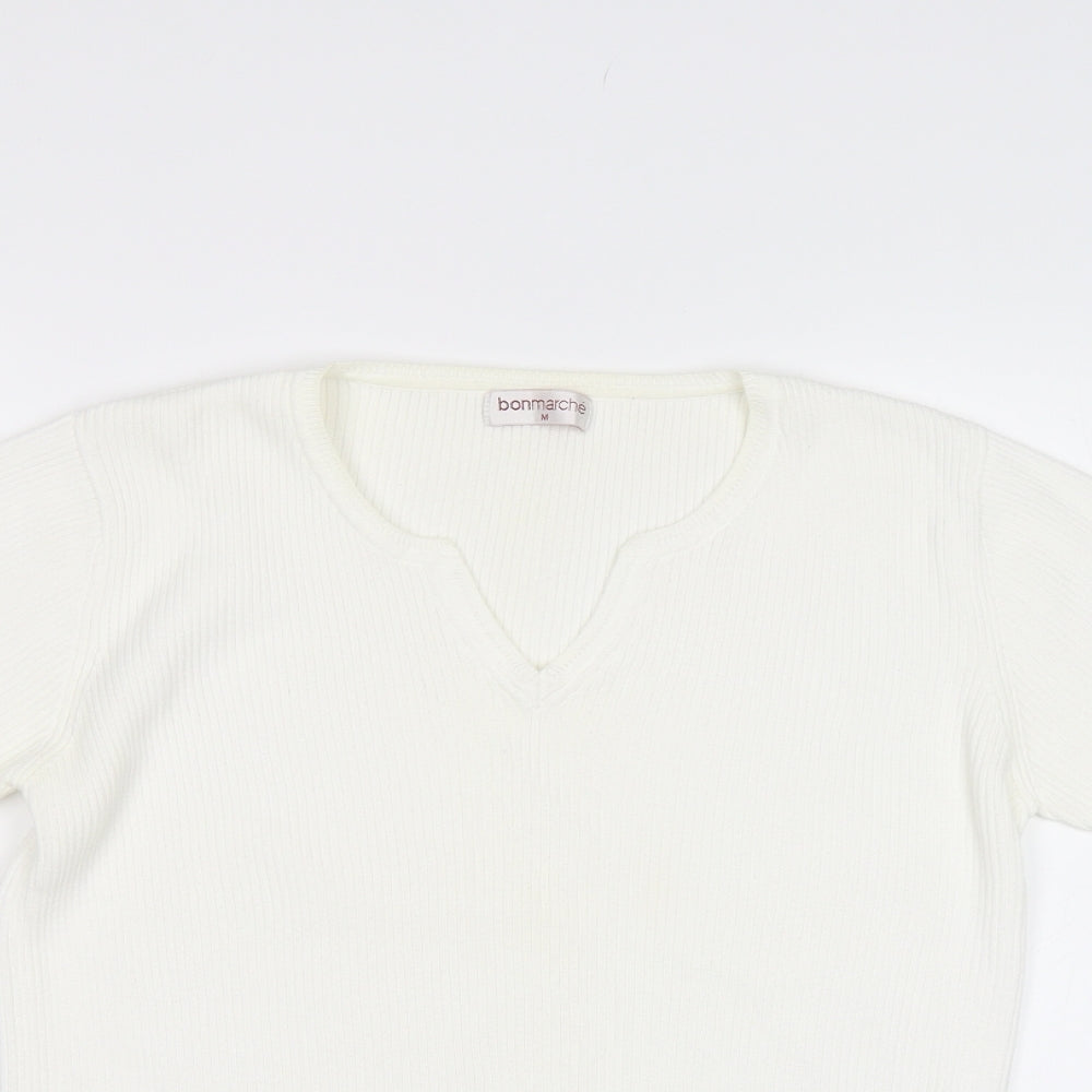 Bonmarché Womens White   Pullover Jumper Size M