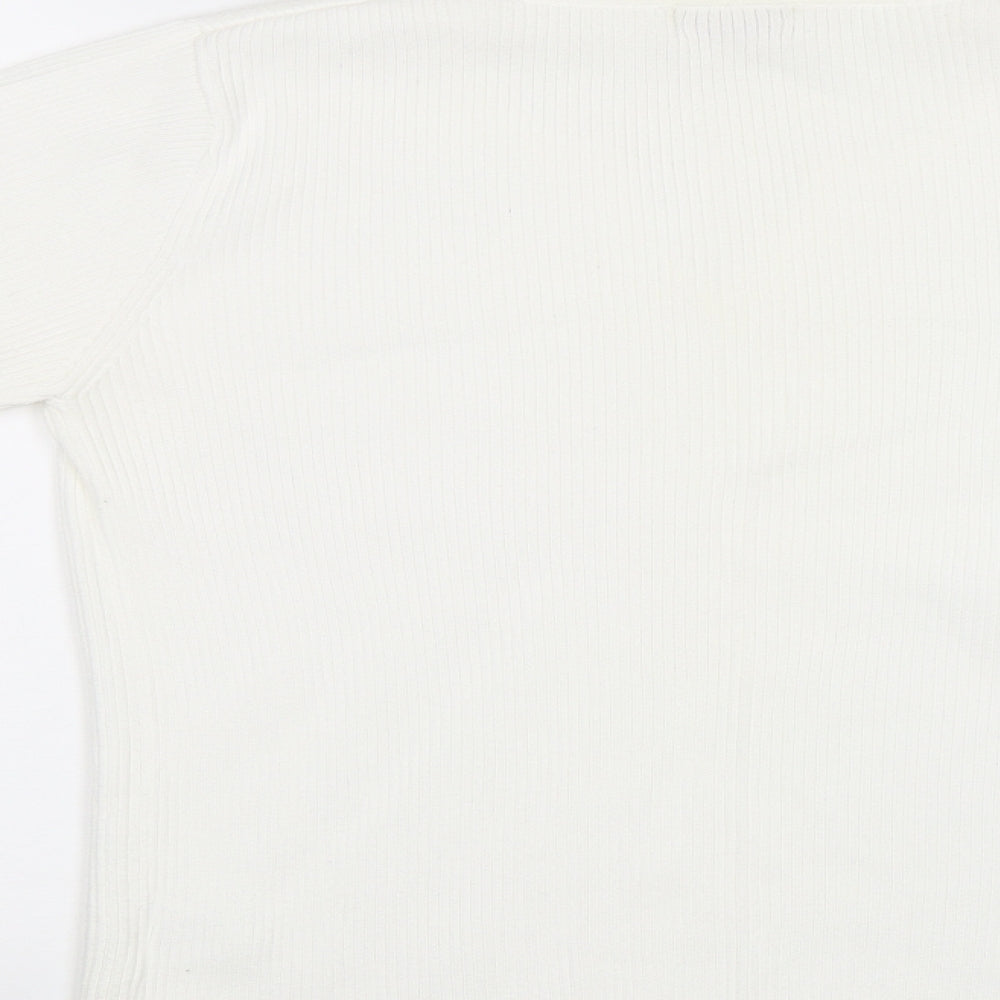 Bonmarché Womens White   Pullover Jumper Size M
