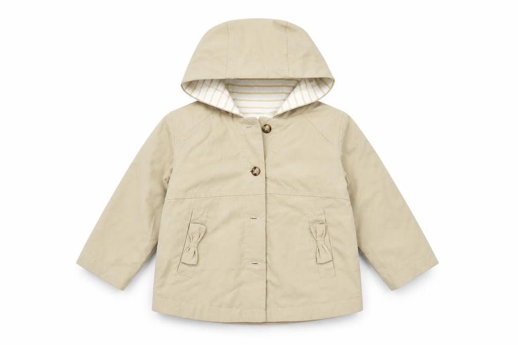 Front view of Le Redoute girls’ beige coat, size 2, years
