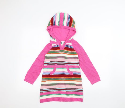 Gap Girls Pink Striped  Pullover Hoodie Size 5 Years