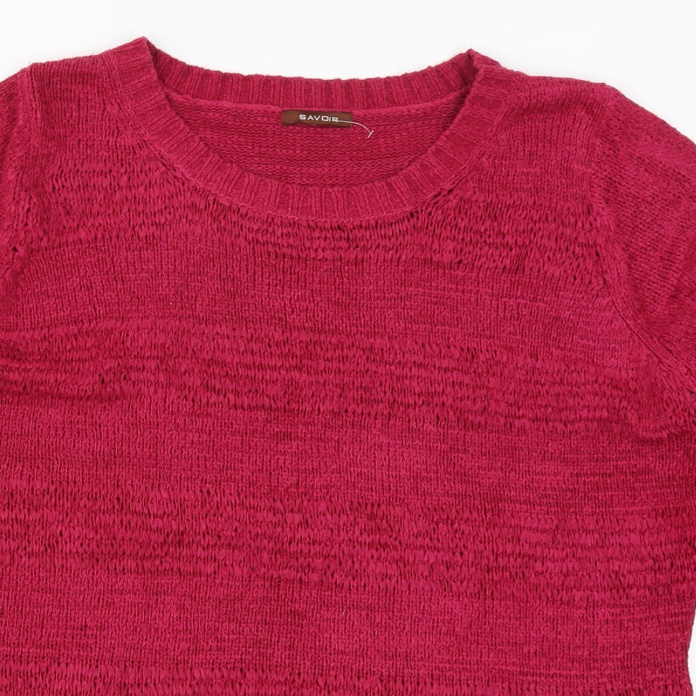 Savoir Womens Pink  Knit Pullover Jumper Size 18