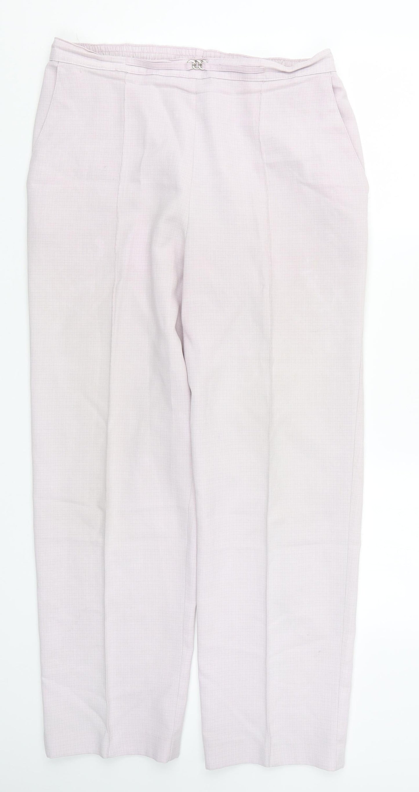 Marks and Spencer Womens Purple Check  Trousers  Size 16 L28 in