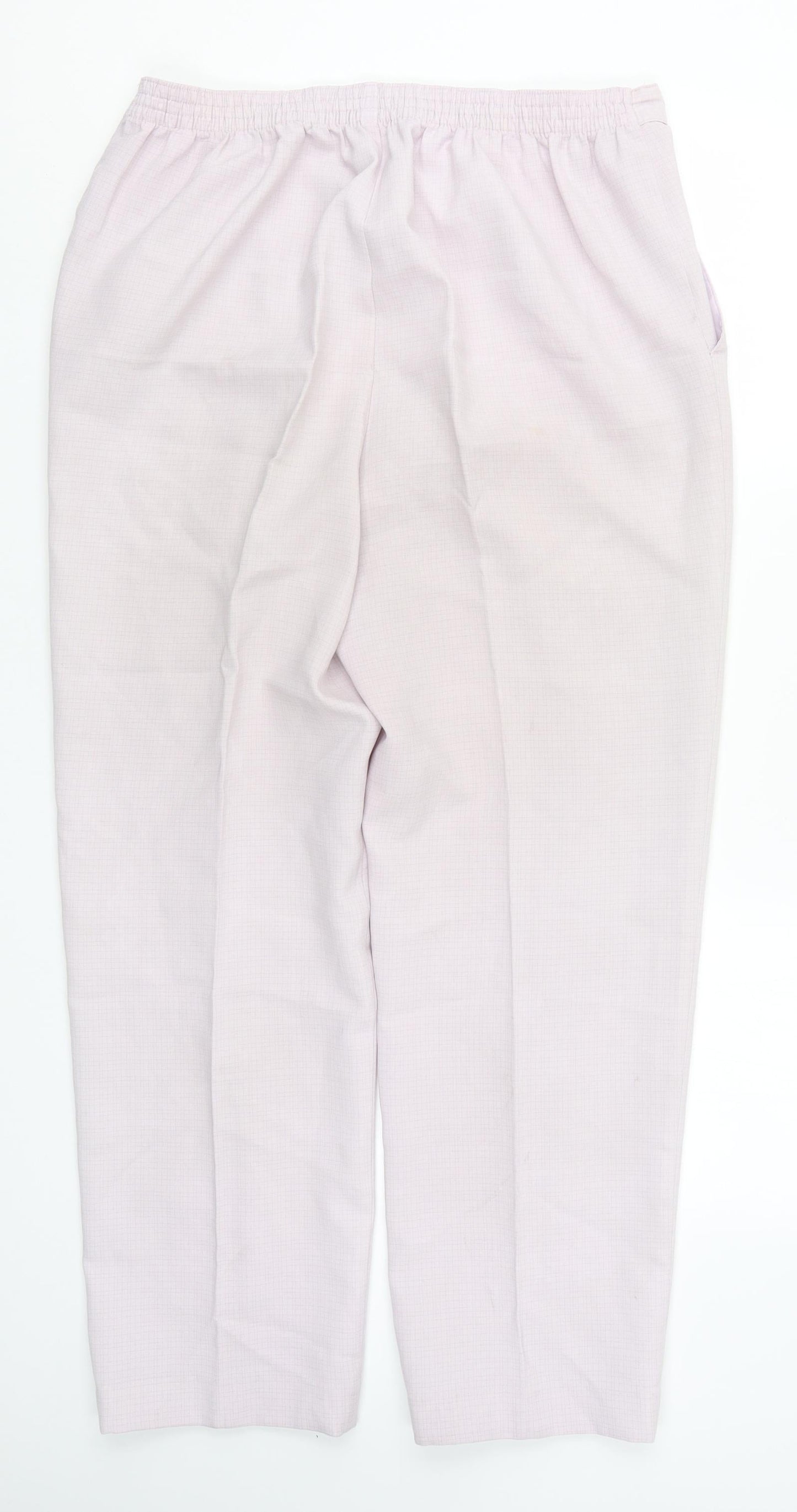 Marks and Spencer Womens Purple Check  Trousers  Size 16 L28 in
