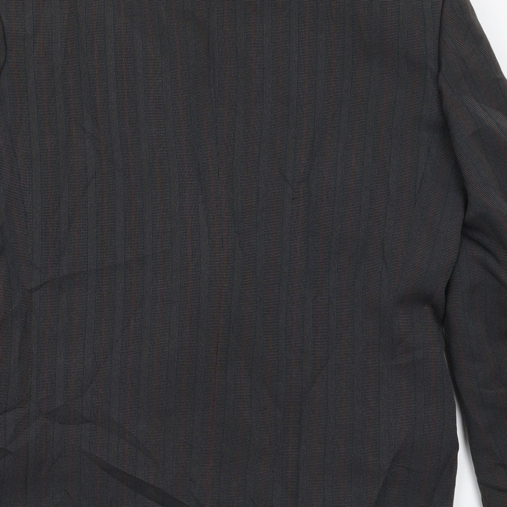 Preworn Mens Grey Striped  Jacket Suit Jacket Size 40  - Red and Blue