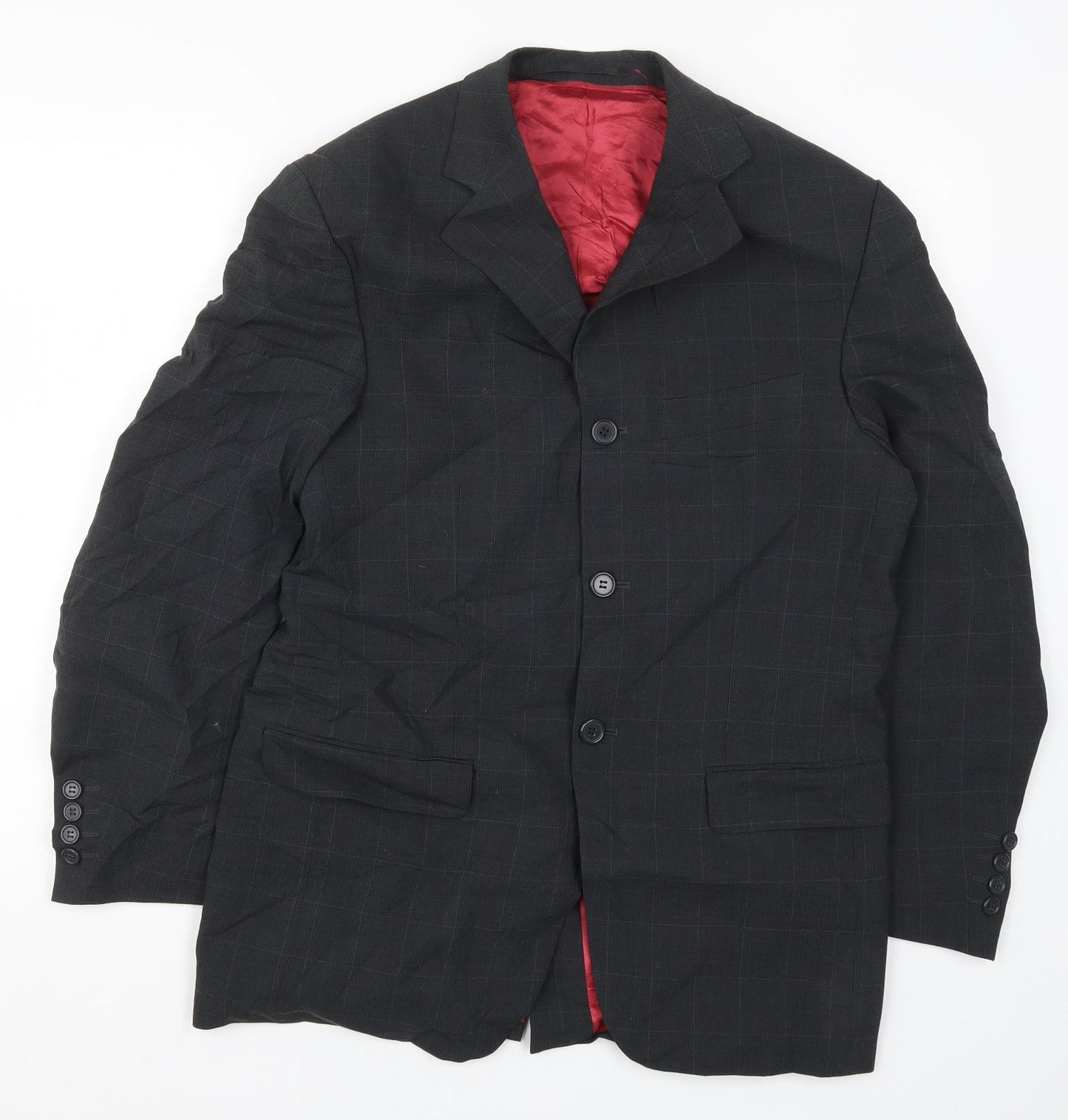 Hugo James Mens Grey Check  Jacket Suit Jacket Size 36