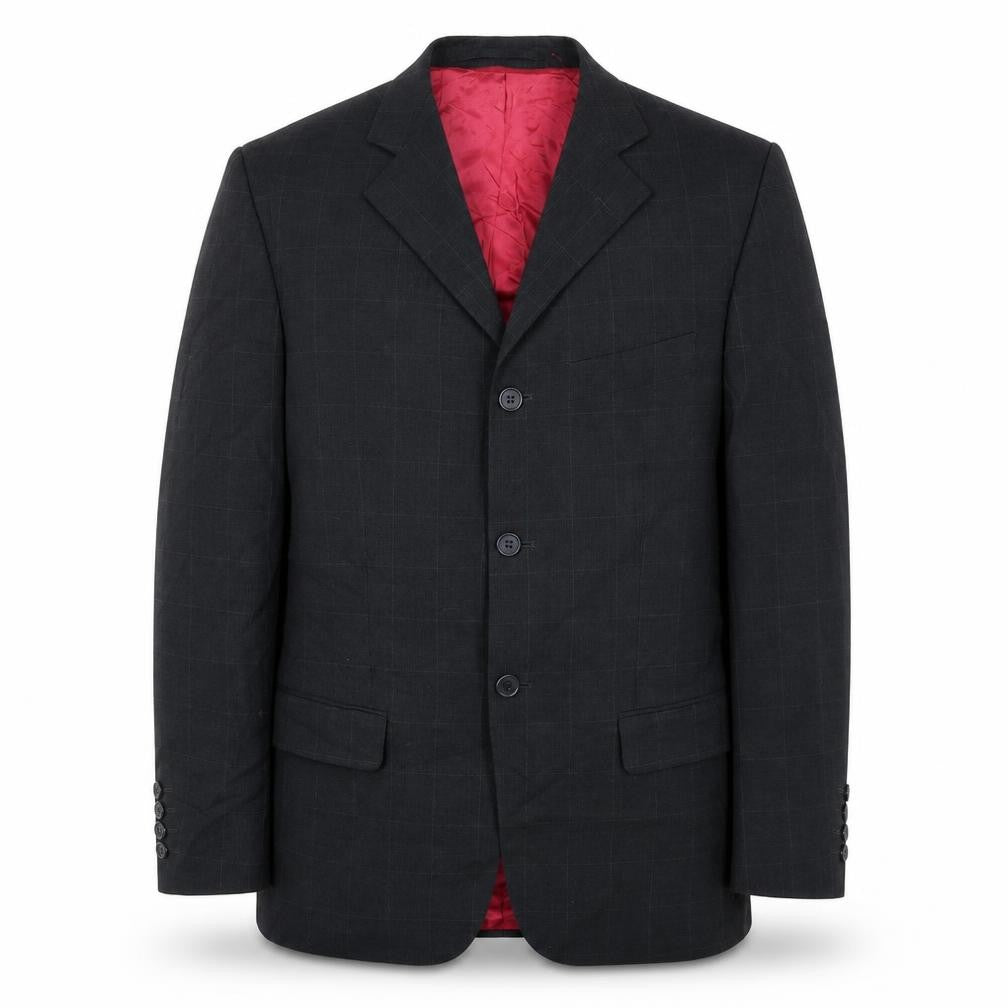 Hugo James Mens Grey Check  Jacket Suit Jacket Size 36