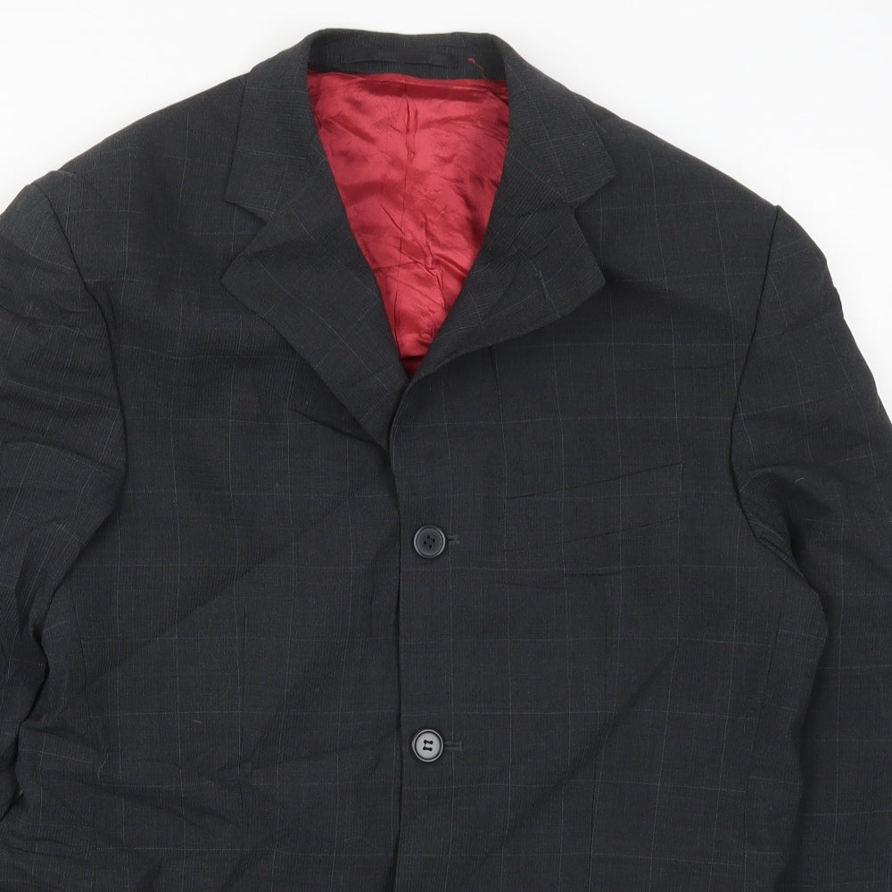 Hugo James Mens Grey Check  Jacket Suit Jacket Size 36