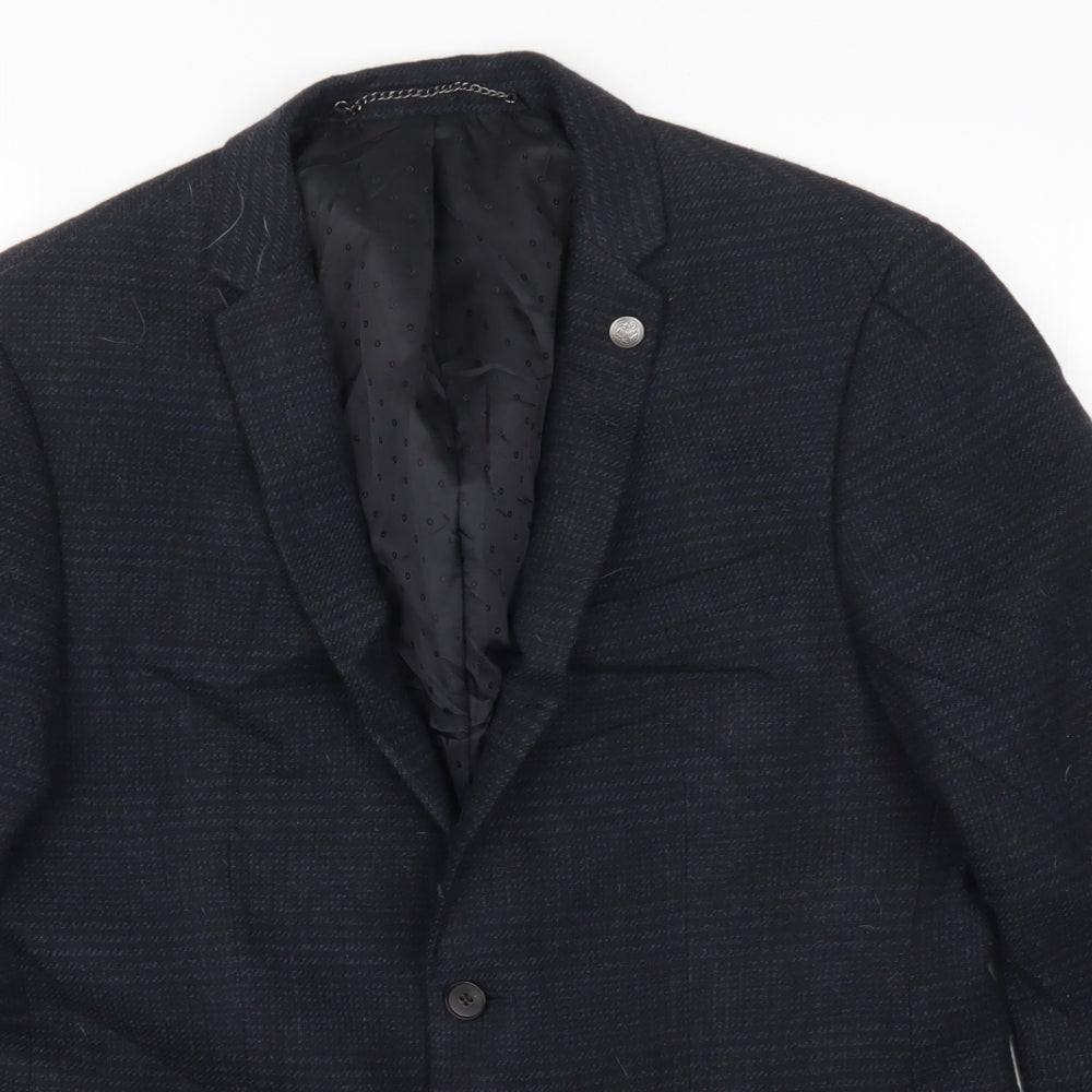 Burton Mens Blue Striped  Jacket Suit Jacket Size M
