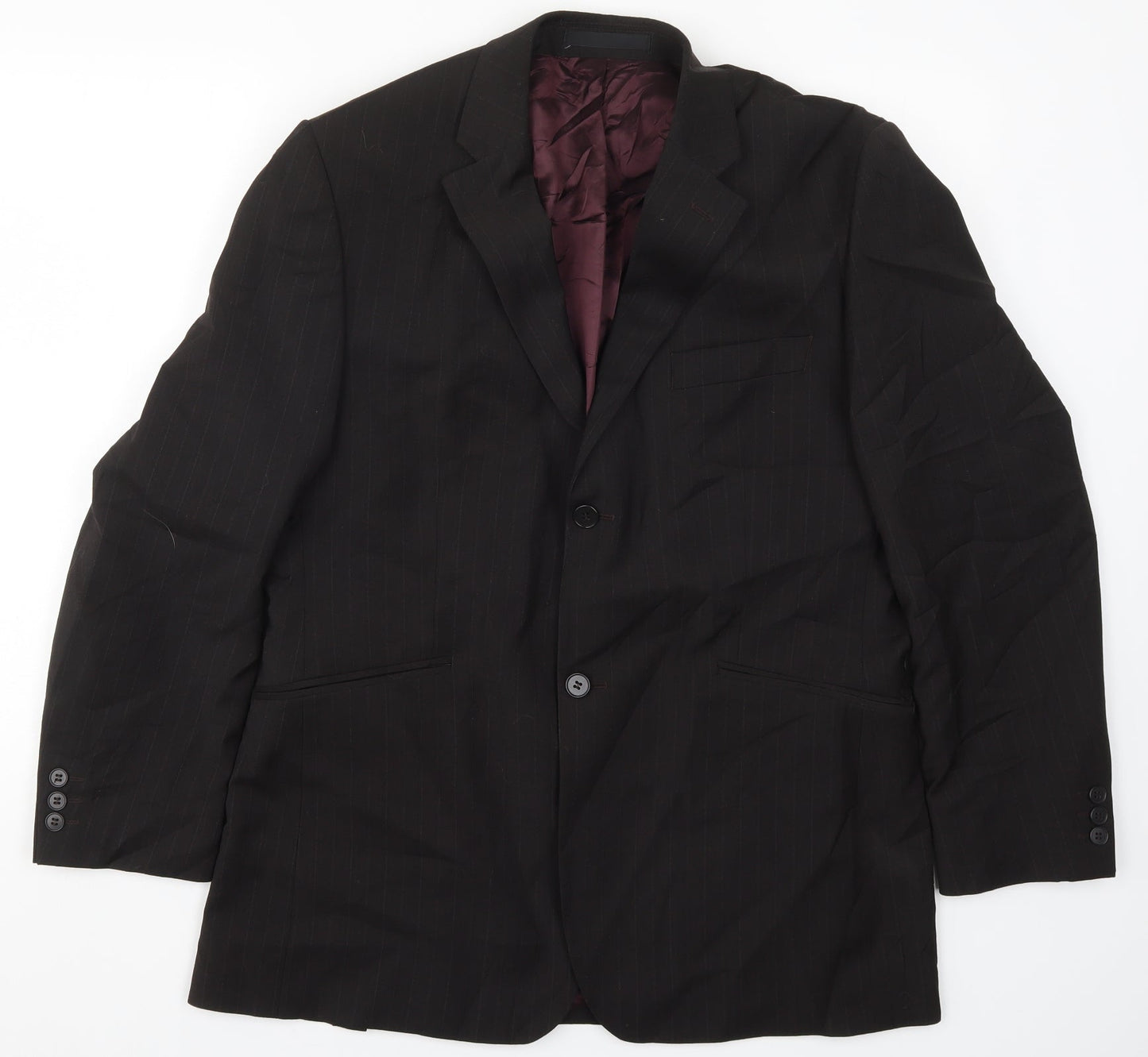 Burton Mens Brown Striped  Jacket Suit Jacket Size 42