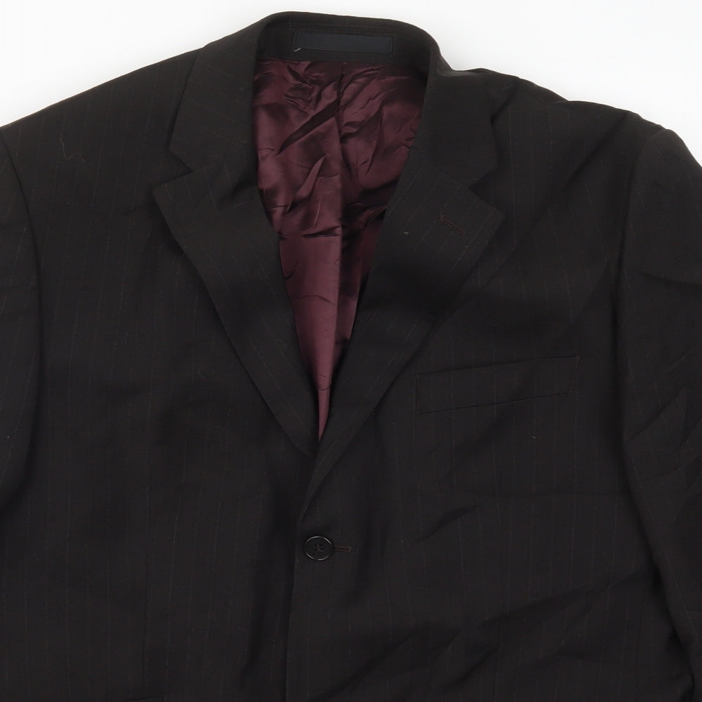 Burton Mens Brown Striped  Jacket Suit Jacket Size 42